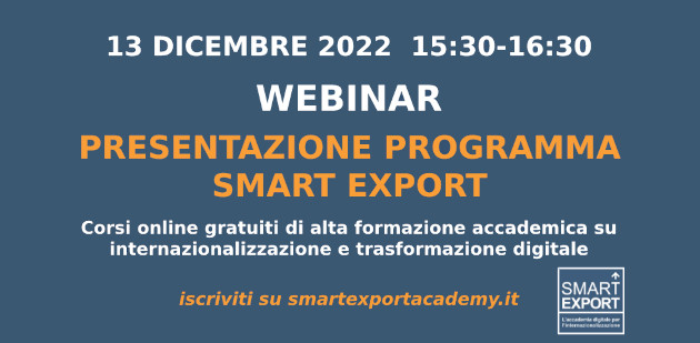 Smart Export, webinar di presentazione