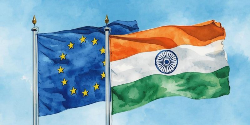 bandiera europa e india insieme