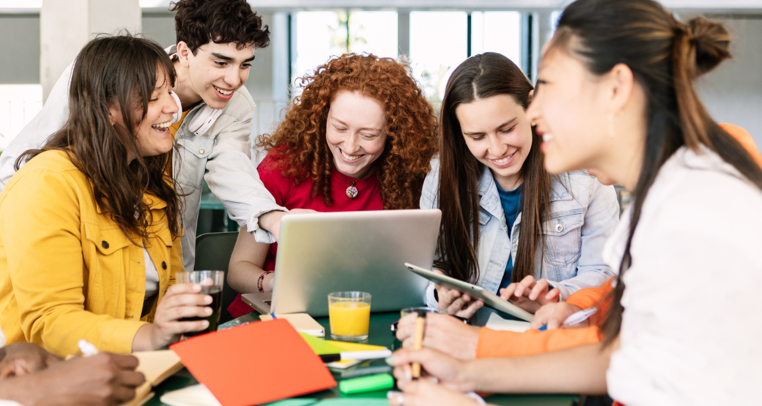 Students studying