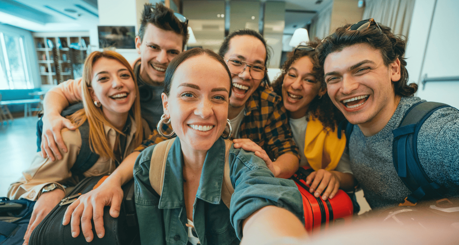 Selfie di studenti in Erasmus