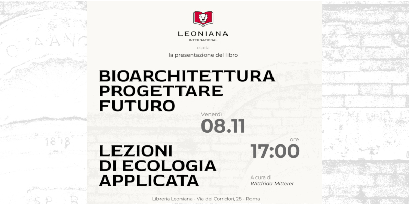 Bioarchitettura, presentazione del volume omonimo