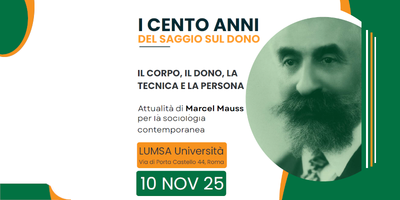 Convegno su Marcel Mauss - LUMSA, 10 novembre 2025