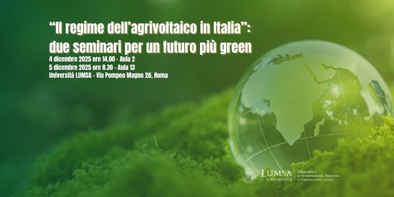 Il 4 e 5 dicembre 2025 due seminari sull'agrivoltaico in Italia