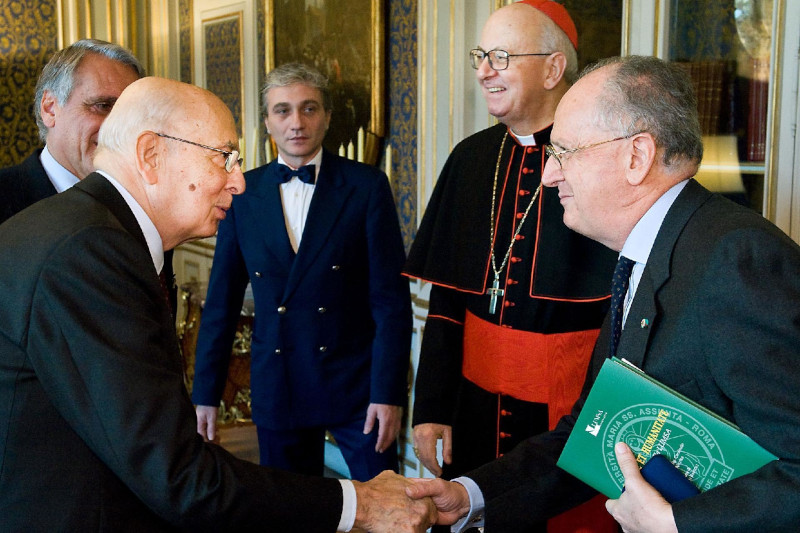 Giorgio Napolitano con delegazione LUMSA