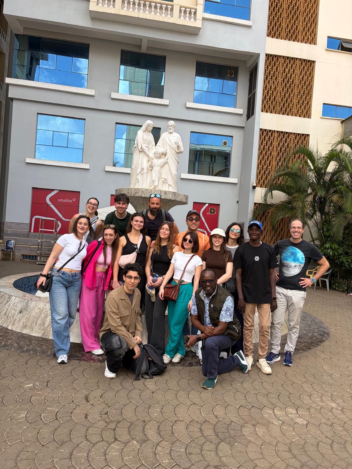 Foto di gruppo all'arrivo