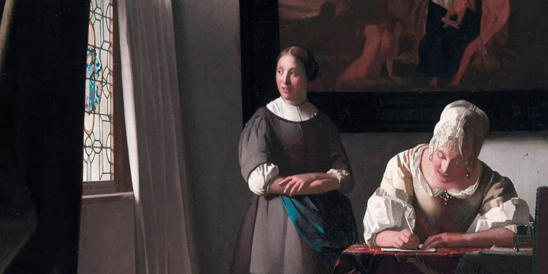 "Donna che scrive una lettera", quadro di Ian Vermeer