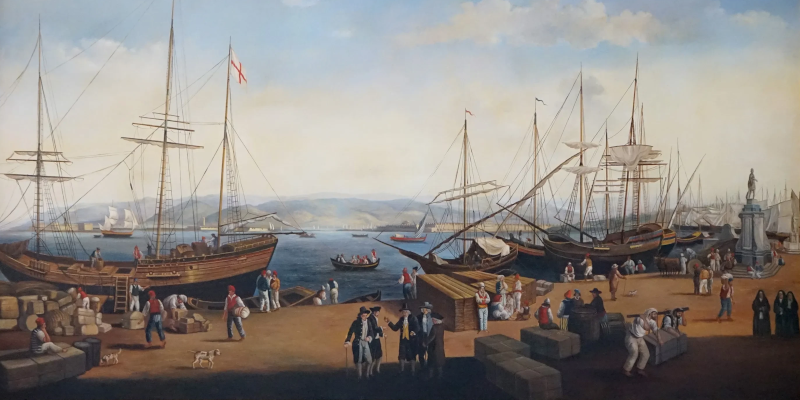 Veduta del porto di Messina nel 1700