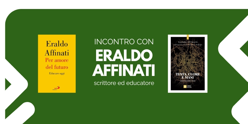 Grafica con la scritta "Incontro con Eraldo Affinati"