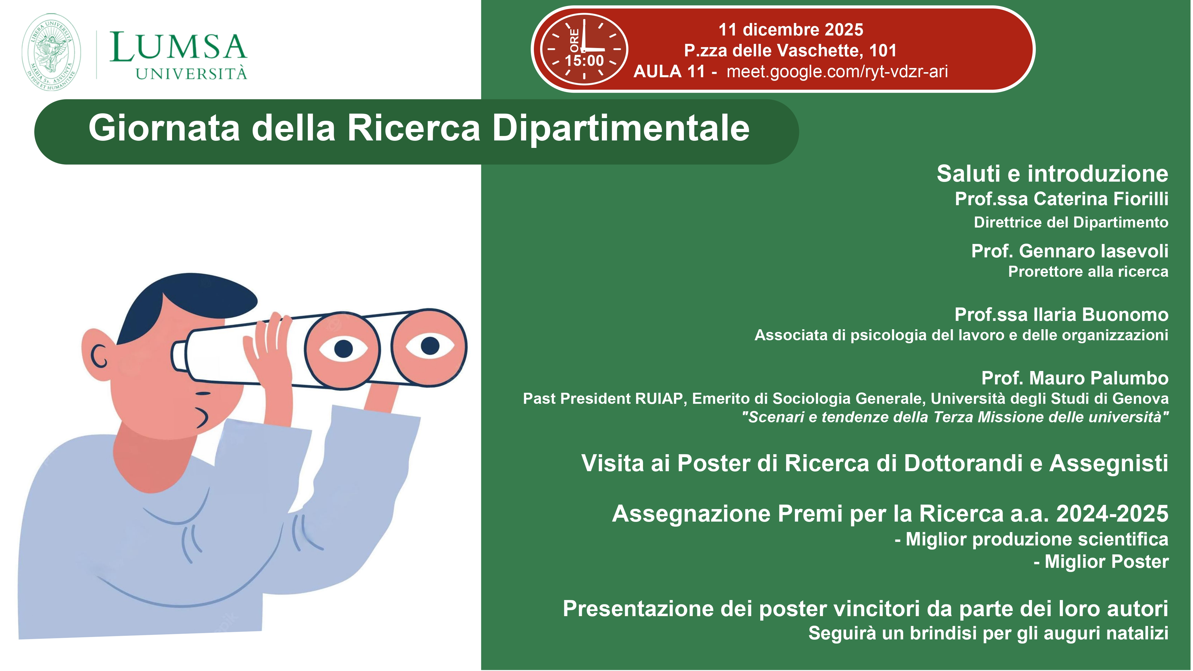 Grafica Giornata della ricerca dipartimentale (Dip. Scienze umane della LUMSA))