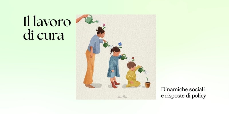 Grafica di una mamma che annaffia le generazioni successive