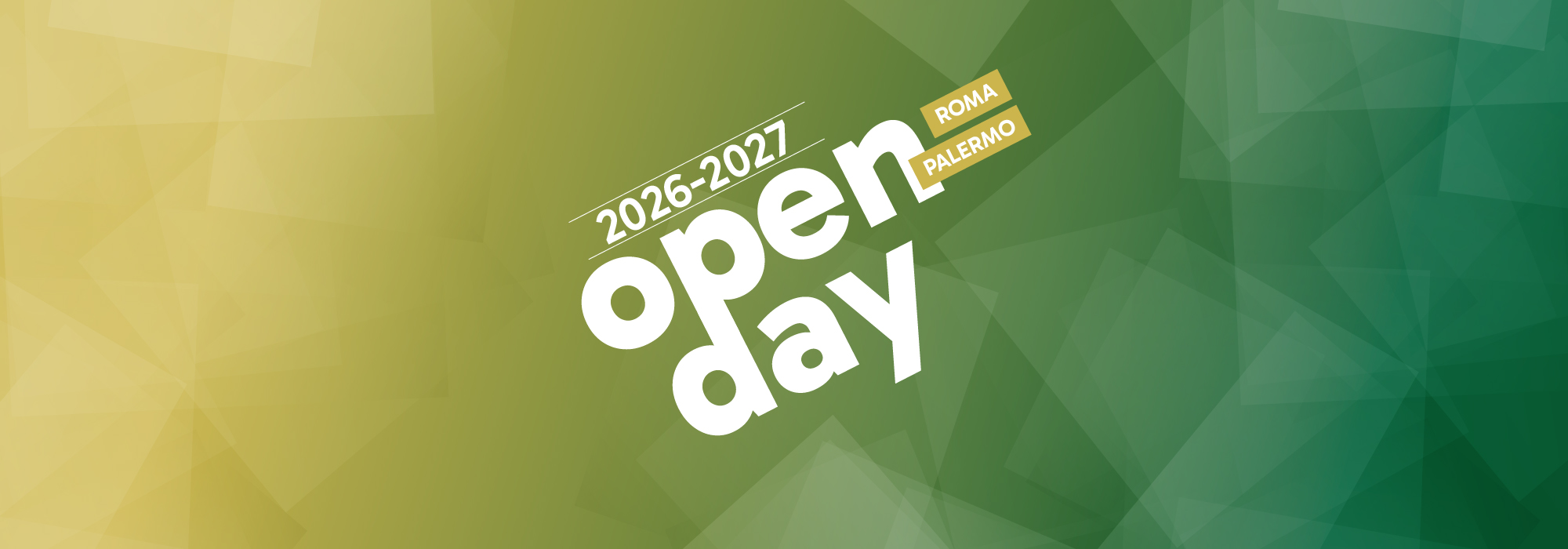 Grafica con scritta "Open Day" obliqua