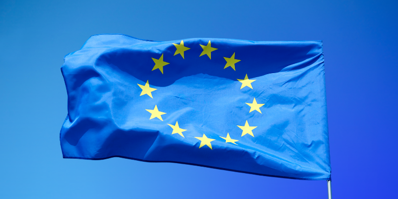 Bandiera dell'Unione Europea in occasione dell'evento