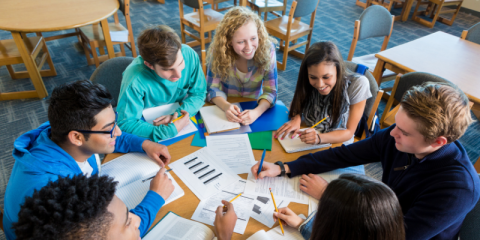 Students studying