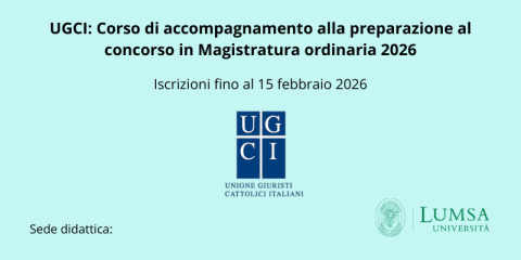 Corso UGCI di accompagnamento alla preparazione al concorso in Magistratura ordinaria 2026 