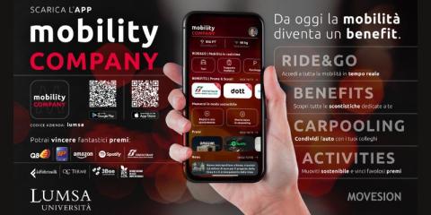 Mockup dell'app Mobility Company