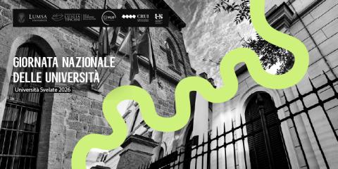 Grafica per Università Svelate 2026 con le sedi di Roma e Palermo della LUMSA